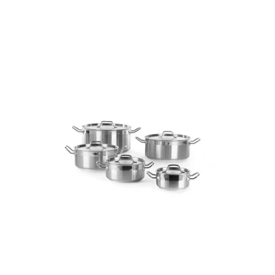 Abbildung von HENDI Kochtopf 12 Liter mit Deckel Edelstahl ø 32 x 15 cm für Induktion Gas Elektro Ceran Herd punktgeschweißte Griffe, Gastro Bratentopf