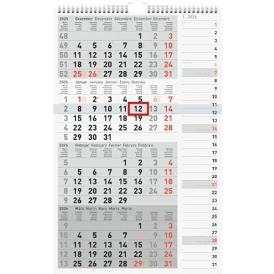 Abbildung von 3 x Rido 4 Monatskalender Kombi 30x49cm 2026