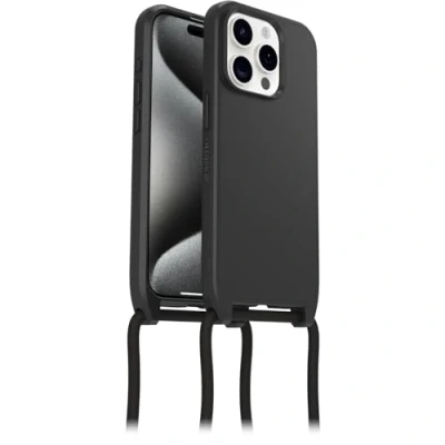 Abbildung von Apple iPhone 15 Pro Hülle MagSafe Kunststoff OtterBox Hard Case/Hülle mit Band Handyhülle Schwarz Shockproof/Stoßfest