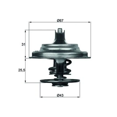 Abbildung von MAHLE ORIGINAL TX 23 71D Kühlwasserthermostat 71 mit Dichtung NISSAN: MICRA 4, MAN: F 2000