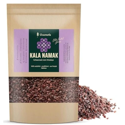 Abbildung von Gourmetia Kala Namak Salz grob 2KG, naturbelassenes Schwarzsalz/Schwefelsalz aus Punjab Pakistan auch als fein
