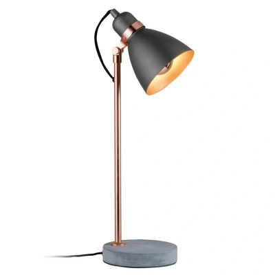 Abbildung von Paulmann 79624 Neordic Orm Tischleuchte max. 1x20W Tischlampe für E27 Lampen Nachttischlampe Grau/Kupfer matt 230V Metall/Beton ohne Leuchtmittel