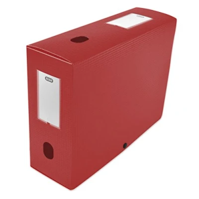 Abbildung von ELBA 400094577 Heftbox zu montieren Rücken 100 mm Polypropylen blickdicht 24 x 32 cm rot