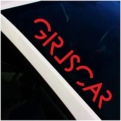 Abbildung von Frontscheibenaufkleber Schriftzug Girlscar Aufkleber für Windschutzscheibe Heckscheibe Frontscheibe Auto Fahrzeug Dekor Sticker FS128 (Karminrot, Innenklebend)