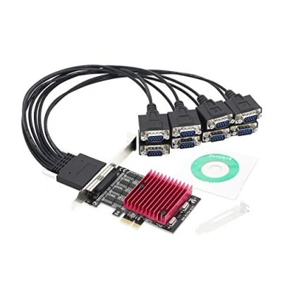 Abbildung von CERRXIAN PCIE auf 8 Port RS232 Erweiterungskarte, PCI E X1 Ports DB9 serielle Karte, Chipsatz Express Controller Karte (mit externem Kabel)