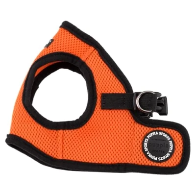Abbildung von Puppia Hundegeschirr für kleine und mittelgroße Hunde weiche Weste in vielen Farben Auch als Welpengeschirr verwendbar Antizuggeschirr Hunde, Orange, XXL