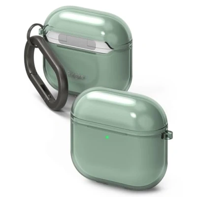 Abbildung von Ringke Air Case Kompatibel mit AirPods 4 Hülle, Weiche Flexible Stoßfeste Kratzfeste Leichte Schutzhülle Karabiner für 4. Generation Green