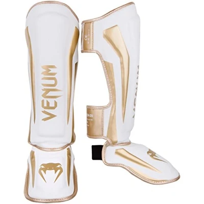 Abbildung von Venum Elite Boxen Schienbeinschutz, Weiss / Gold, L