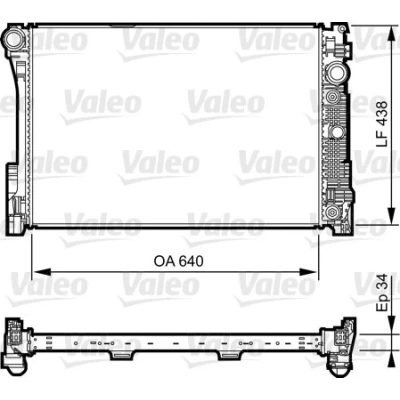 Abbildung von VALEO 735292 Kühler, Motorkühlung Aluminium 438 643 40 MERCEDES BENZ: E Klasse T modell, Limousine, C modell