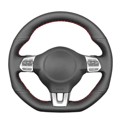 Abbildung von MEWANT Lenkradbezug Für Golf 6 (VI) GTI 2009 2014 / Polo (R Line) Scirocco CC 2018 Handstiche Lenkradhülle