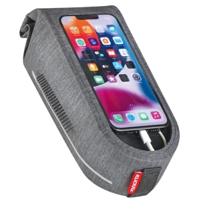 Abbildung von Rahmentasche KLICKfix Phone Waterproof grau 9x7.5x21cm. 1ltr. inkl. Duo Adapt...