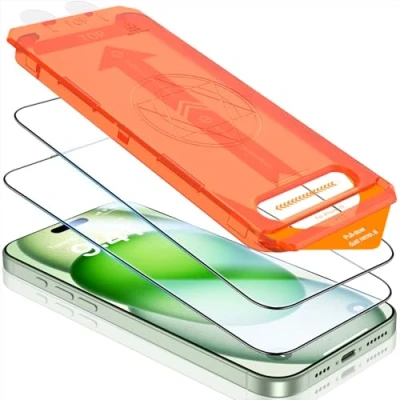 Abbildung von UniqueMe für iPhone 15 Panzerglas, Full Screen Schutzfolie, Unzerbrechlich Bruchsicher,Kein Staub Keine Blasen, Panzer Schutz Glas Folie Displayschutzfolie