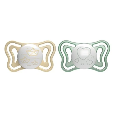 Abbildung von Chicco PhysioForm Light Lumi, heller Schnuller im Dunkeln, 2 6 Monate, Sauger aus Silikon, fördert die richtige Entwicklung des Mundes, Stück, neutral