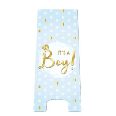 Abbildung von PD Party 7029534 Warnung Zeichen Warning Sign Partei Dekoration Festliche It&#039;s A Boy, 24cm Länge x Breite 58cm Höhe
