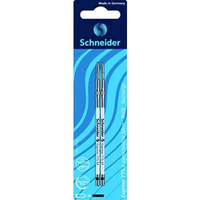 Abbildung von Schneider Schreibgeräte Kugelschreibermine Express 775, dokumentenecht, M, Schwarz, 2er Blisterkarte