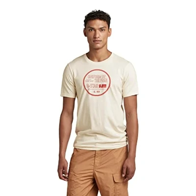 Abbildung von G Star Chest Graphic Tshirt print, Herren, Größe: Small, Ecru