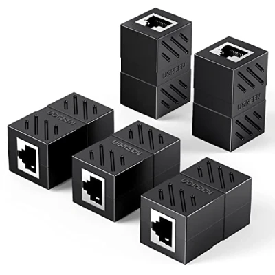 Abbildung von UGREEN LAN Kabel Verlängerung RJ45 Kupplung Adapter Netzwerkkabel Verbinder Ethernet für Cat8, Cat7, Cat6, Cat5e, 5 Stück