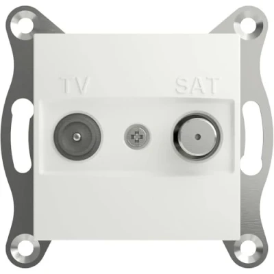 Abbildung von Schneider Electric Asfora EPH3470121D TV SAT Enddose 1dB, IEC+F, 2 Ausgänge, Unterputzeinsatz, weiß