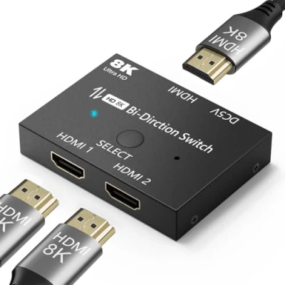 Abbildung von HDMI Switch 2.1 8K Splitter Bi Directional 8K@60Hz 4K@120Hz Converter 48Gbps High Speed Transmission for Xbox PS4/5 Monitors