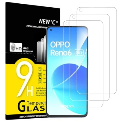 Abbildung von NEW&#039;C 3 Stück, Panzer Schutz Glas für Oppo Reno 6 5G, Frei von Kratzern, 9H Härte, HD Displayschutzfolie, 0.33mm Ultra klar, Ultrabeständig
