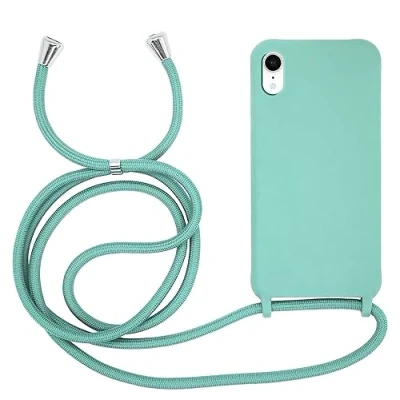 Abbildung von MyGadget Handykette für iPhone XR [ Hülle mit verstellbaren Band ] TPU Handyhülle Handyband zum Umhängen Kordel Schnur Case Schutzhülle Mintgrün