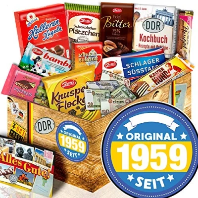 Abbildung von Original seit 1959 ++ Geburtstag Geschenke DDR Schokoladenbox