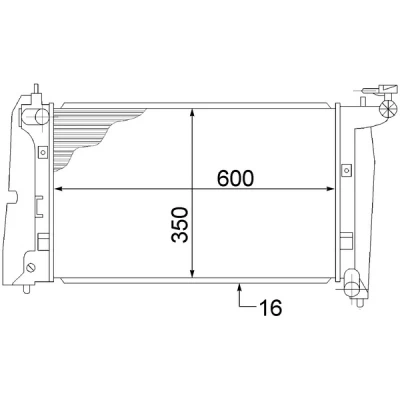 Abbildung von MAHLE ORIGINAL CR 1526 000S Kühler, Motorkühlung für Fahrzeuge mit/ohne Klimaanlage 597 355 16 Kühlrippen gelötet TOYOTA: Corolla Verso