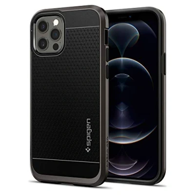 Abbildung von Apple iPhone 12 Pro Hülle Kunststoff Spigen Hard Case/Backcover Handyhülle Grau Shockproof/Stoßfest