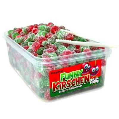 Abbildung von Capico Funny Kirschen Fruchtgummi gezuckert (1000g) in Dose, Halal