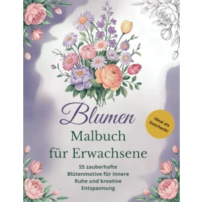 Abbildung von Blumen Malbuch für Erwachsene 55 zauberhafte Blütenmotive innere Ruhe und kreative Entspannung