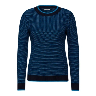 Abbildung von Cecil Gemusterter Strickpullover, Damen, Größe: XL, Blau