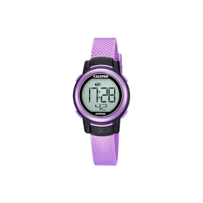 Abbildung von Calypso WATCHES Digitaluhr Kinder Uhr K5736/4 Kunststoffband, (Digitaluhr), Armbanduhr rund, Kunststoff, PUarmband lila, Fashion