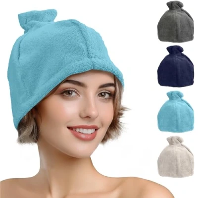Abbildung von JEMIDI Beanie Saunahut aus Baumwolle weiche Saunamütze für Damen und Herren mint (1 St)