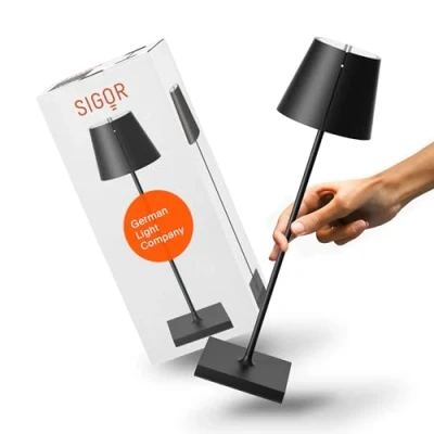 Abbildung von LED Akku Tischleuchte Nuindie tango, schwarz, IP20, dimmbar
