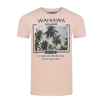 Abbildung von riverso Herren T Shirt RIVLukas Fotodruck Rundhals O Neck Kurzarm Regular Baumwolle Rose 4XL, Größe:4XL, Farbe:Lotus (M1JD)