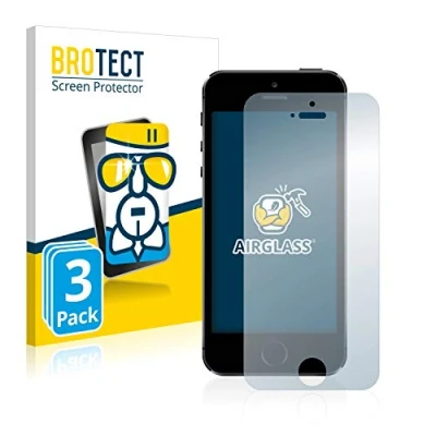 Abbildung von BROTECT Schutzglas für Apple iPhone 5 / 5S 5C SE 2016 (3 Stück) Schutzfolie Panzer Folie Glas [Extrem Kratzfest 9H, Anti Fingerprint,