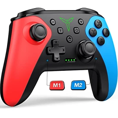 Abbildung von HELLCOOL Switch Controller, Kabellos Controller für Switch/Lite/OLED Konsole, Pro mit Macro/Turbo/Aufwachfunktion, Präzise Steuerung, Dual Motors Vibration, 15 Std Spieldauer