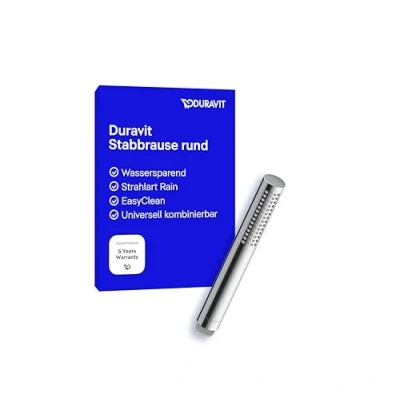 Abbildung von Duravit Duscharmatur Stabbrause MinusFlow Duschbrause Duschkopf Regendusche Silikonnoppen zur einfachen Reinigung