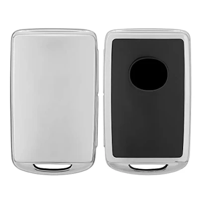 Abbildung von kwmobile Autoschlüssel Hülle kompatibel mit Mazda 4 Tasten Smart Schlüsselhülle Silikon Cover Hochglanz Silber