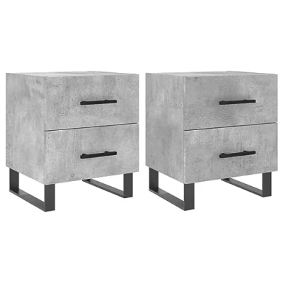 Abbildung von vidaXL Nachttisch Nachttische 2 Stk. Betongrau 40x35x47,5 cm Holzwerkstoff (2 St)