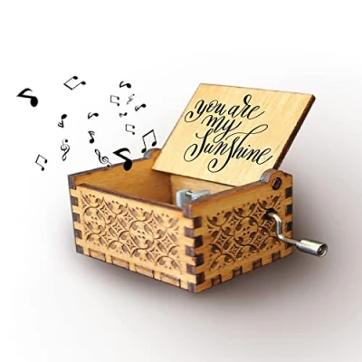 Abbildung von Melodiebox You Are My Sunshine Spieluhr Handgekurbelt