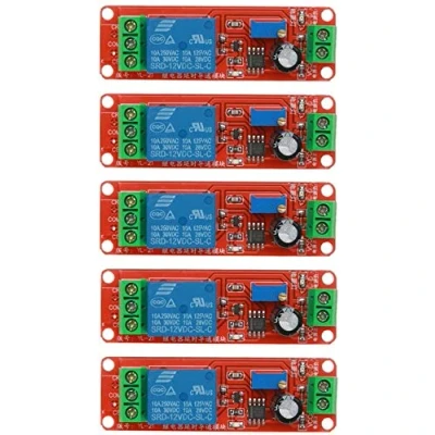 Abbildung von iHaospace 5 STÜCKE NE555 Zeitrelais Relais 12V DC Einstellbar 0 10 Sekunden Timer Verzögerungsschalter Modul für Arduino Raspberry Pi 12 Volt Delay Switch