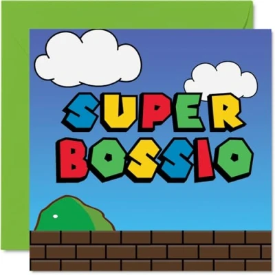 Abbildung von Stuff4 Geburtstagskarten für Boss Super Bossio lustige Happy Birthday Karte Manager vom Mitarbeiter, Boss, 145 mm x Grußkarten