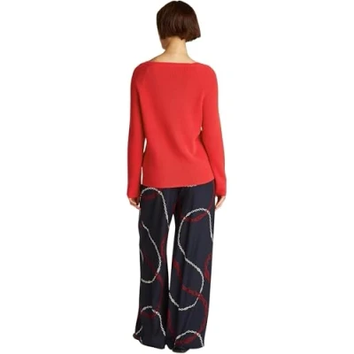 Abbildung von Tommy Hilfiger Strickpullover CO CARDI FINE GG LS BOAT NK SWT mit Raglanärmel, Logostickerei