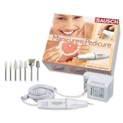 Abbildung von Bausch 0309 Elektrisches Maniküre und Pediküregerät, 7 Aufsätze zum Schleifen, Feilen, Polieren von Hand Fußnägeln, Entfernen Hornhaut Druckstellen, Nagelpflege, Fußpflege für zu Hause