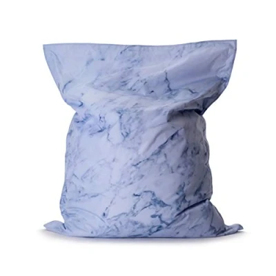 Abbildung von Lumaland Riesen Sitzsack XXL 140x180 cm Special Edition Wasserfestes Indoor &amp; Outdoor Liegekissen mit über 3 Mio. anpassungsfähigen EPS Perlen Bean Bag waschbarem Bezug [Marmor]