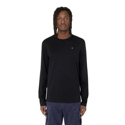 Abbildung von Diesel WITH Micro LOGO Langarmshirt, Herren, Größe: Medium, Black