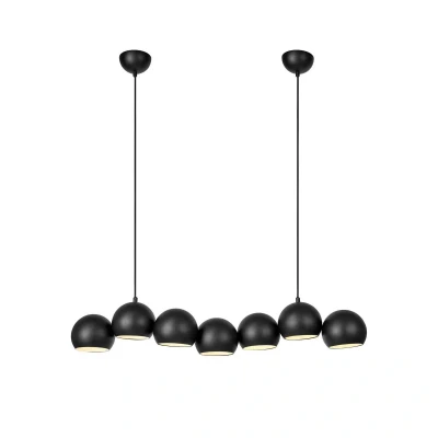 Abbildung von Hängeleuchte Cupolo, schwarz, Eisen, Länge 101 cm, 7 flammig