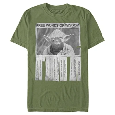 Abbildung von Star Wars Herren Worte der Weisheit T Shirt, Blickdicht, Military Green, M
