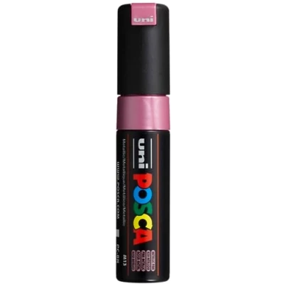 Abbildung von uni ball 182689 POSCA Marker mit breiter Keilspitze, rosa metallic